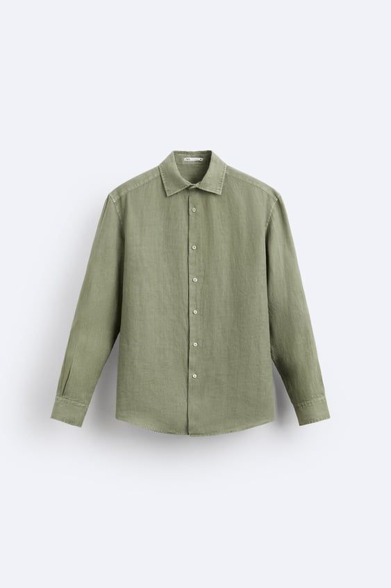 Camisa lino verde